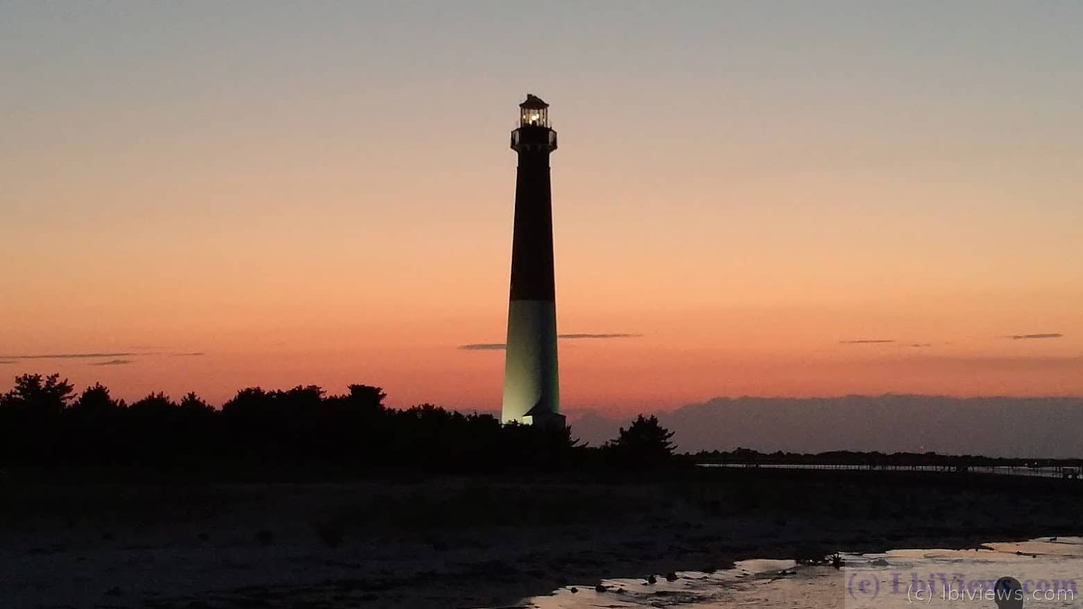 Barnegat Lighthouse at sunset Aug 2016
