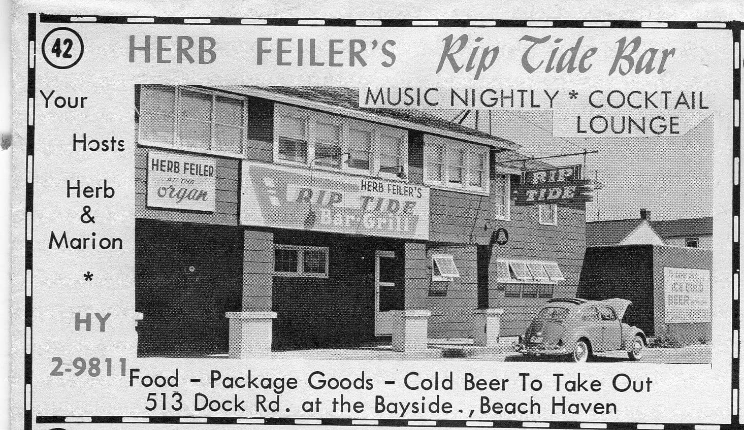 1963 Ad for Herb Feiler's Rip Tide Bar