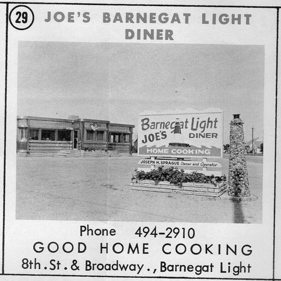 Joe's Barnegat Light Diner, now Mustache Bill's from a 1963 ad.