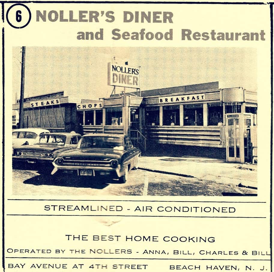 1963 ad for Noller's Diner and Seafood Restaurant in Beach Haven, NJ