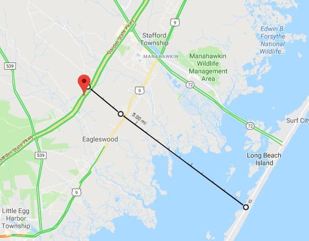 A possible second route for a bridge to Long Beach Island