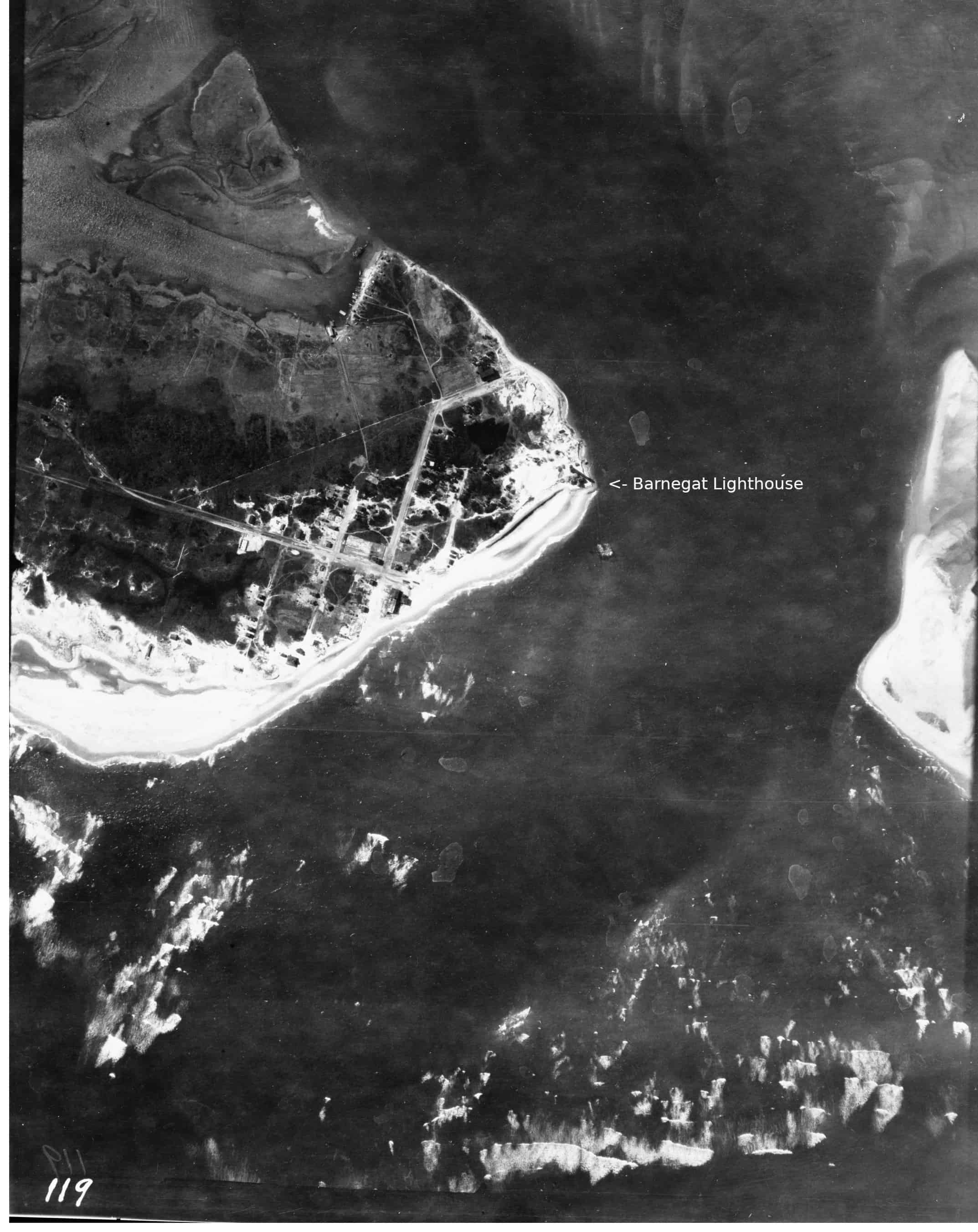 Aerial View of Barnegat Light from a 1920 Survey