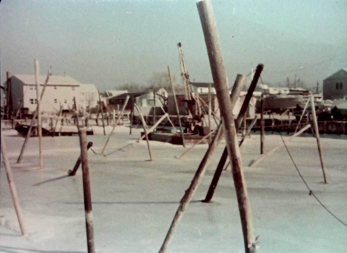 Marina Ice Damage 1970's - Stilt's Marina in North Beach Haven NJ Long Beach Island