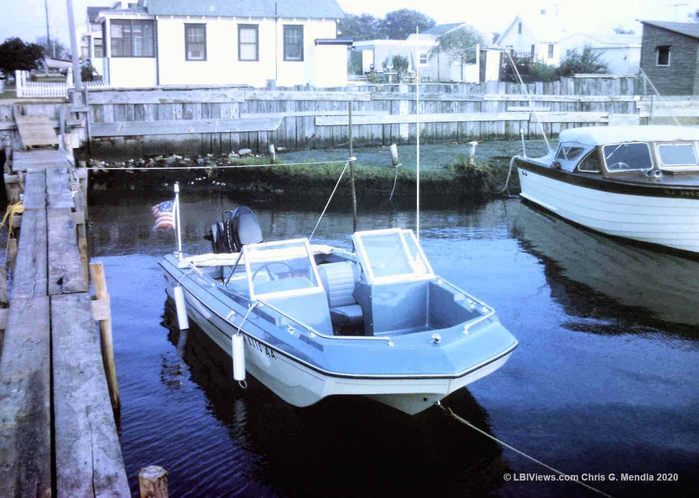 15' MFG and a Penn Yan in the cove at 17th Street North Beach Haven -1970s'