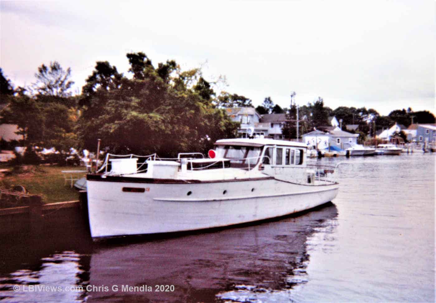 Wood Yacht at the head of Tuckerton Creek - 1990's